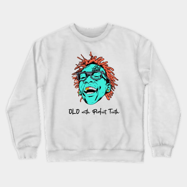 Cool laugh out loud dude with perfect teeth illustration Crewneck Sweatshirt by slluks_shop